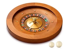 Leyndo 20" Wooden Roulette Wheel with 4 Roulette Balls Casino Grade - New