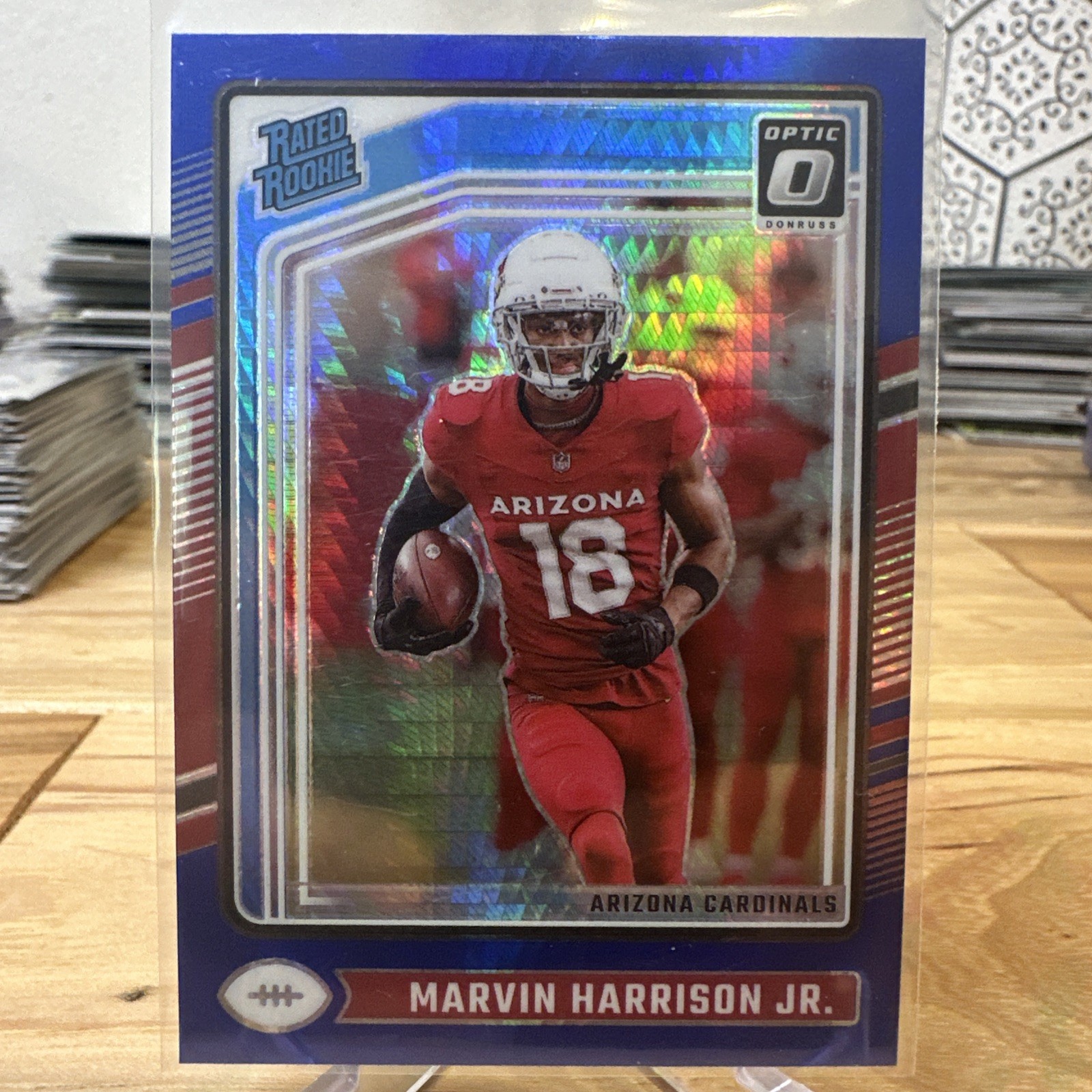 2024 Donruss Optic Marvin Harrison Jr. Blue Hyper Rated Rookie #276 Cardinals