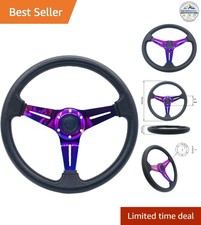 Car Racing Steering Wheel 13.8 Neo Chrome Flat Drift Style Replacement