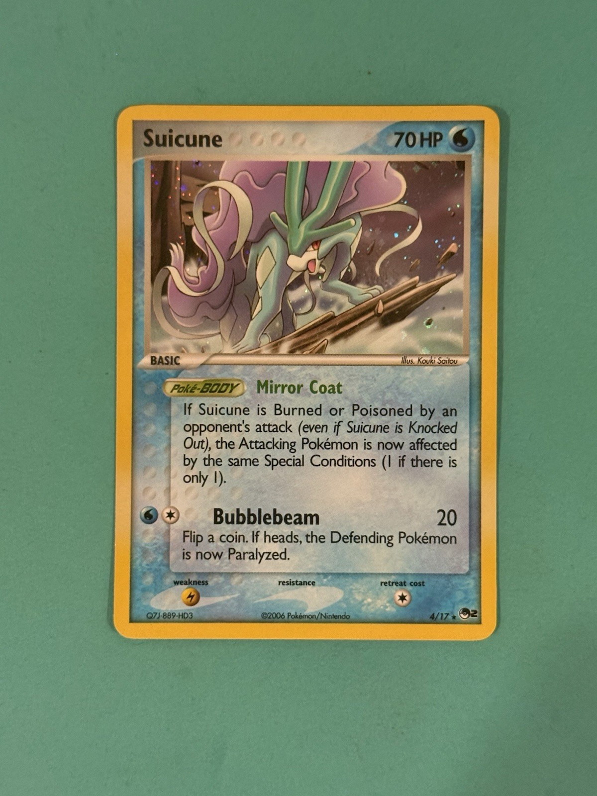 2006 Pokémon Suicune Holo Pop Series 2 4/17 NRMT