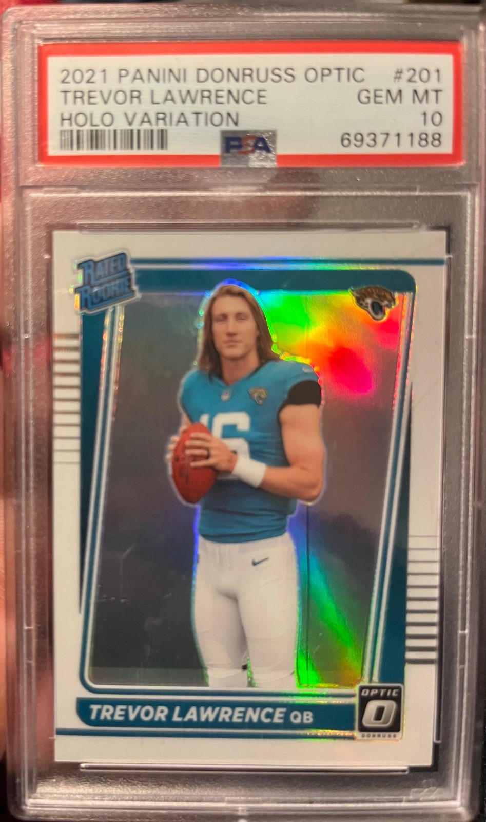 Trevor Lawrence Panini Donruss Optic #201 Variation Holo