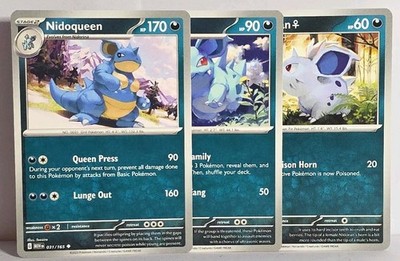 S&V 151 Nidoqueen Evolution Lot 29 30 31/165 Regular 3 Card Set Pokemon TCG
