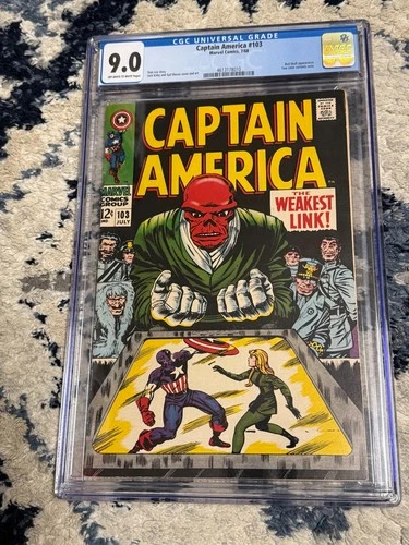 Captain America # 103 From 1968 Red Skull CGC Graded 9.0 Very Fine/Near Mint