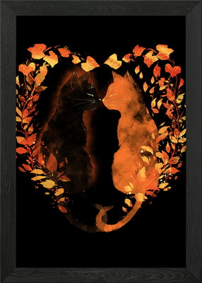 2 Katzen in Liebe Gerahmtes Wandbild Poster Leinwanddruck Bild