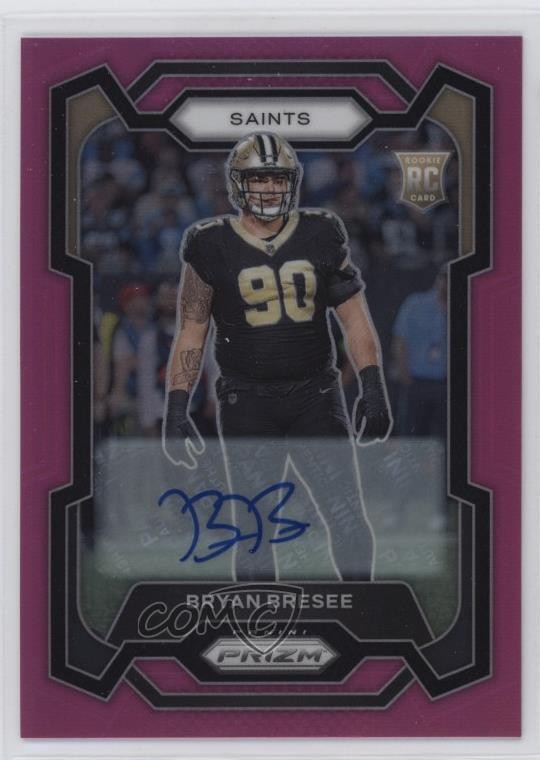 2023 Panini Prizm Rookies Pink Prizm Auto Bryan Bresee #372 Rookie Auto RC