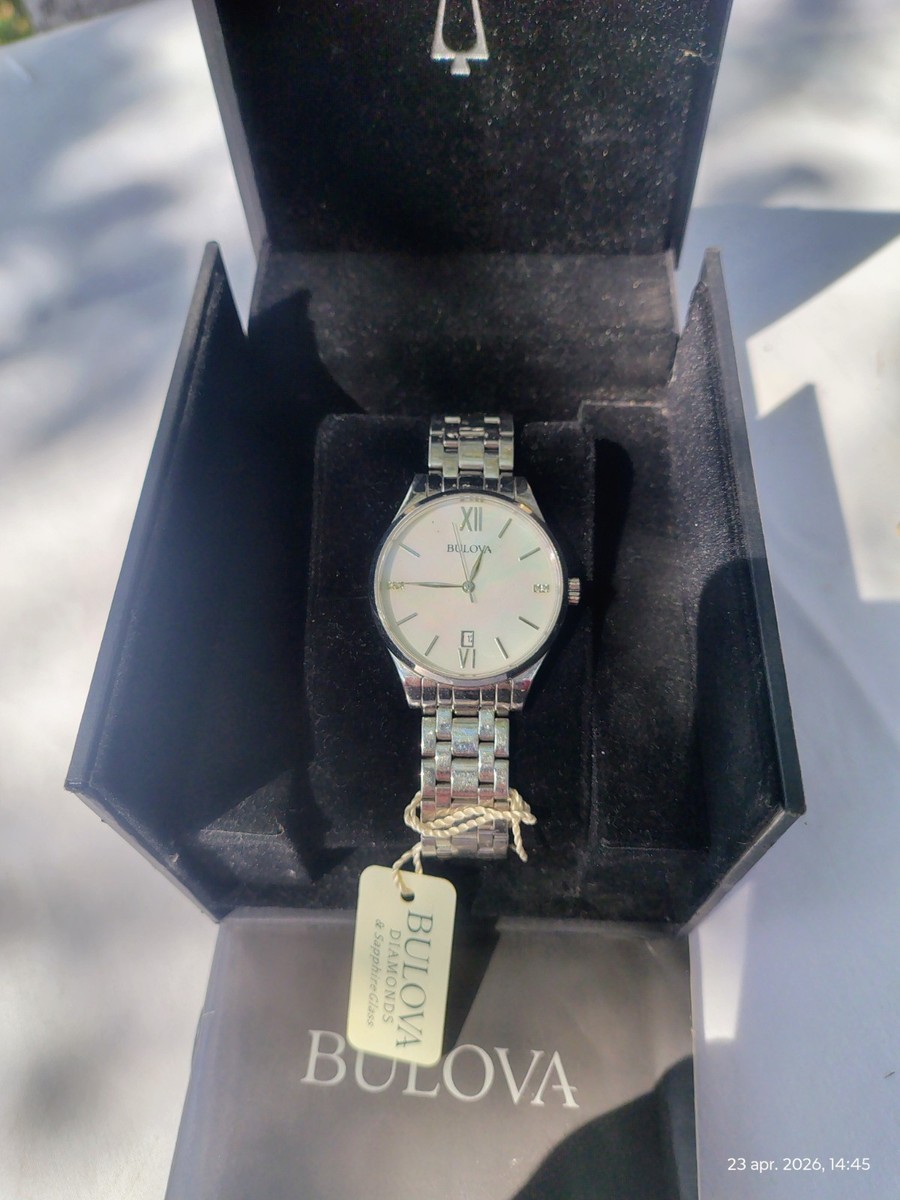 BULOVA Watch W/ Real Diamonds/ Mother Of Pearl W/box And Tag BULOVA SURVEYOR CLASSIC Mother-of-Pearl DIAMOND DIAL WOMEN main image 4