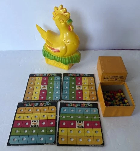 Chicken Lotto 1964 Ideal Chicken and Lotto Card Board Game Vintage Toy With Eggs