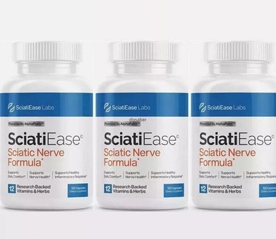 3 PACKS SciatiEase Labs Sciati Ease Sciatic Nerve Formula 120 Capsules