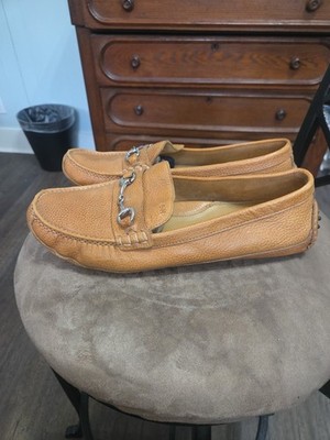 COLE HAAN Brown PEBBLED Leather DRIVING MOCCASINS Horsebit  display picture 2
