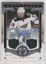2015-16 Upper Deck Artifacts Silver Material 24/49 Jason Pominville #13 Auto n3t