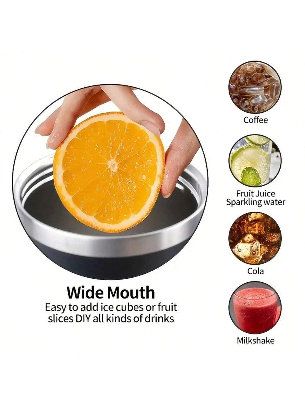 40 Oz Insulated Stainless Steel Mug Reusable Travel Cup for Iced