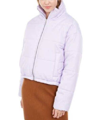 Celebrity Pink Juniors' Cropped Puffer Coat MSRP $ 89.50 - Picture 2 of 5