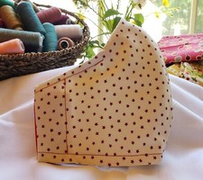 Red Stars Face Mask Adult / Kids Cotton Fabric. MADE IN USA, Washable racbrez