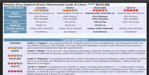 Piumino d'oca Ungheria Bronze Matrimoniale Grado calore **** REGOLARE piumone - Picture 4 of 4