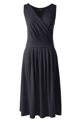 Lands End Women's Fit and Flare Dress Black New | eBay