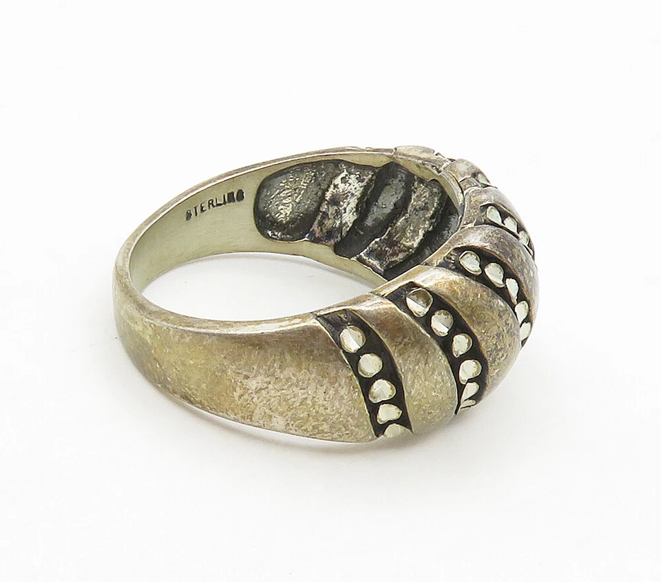 KABANA 925 Sterling Silver  Vintage Patterned Dome Band Ring Sz 10  RG15658 - Image 3 of 4