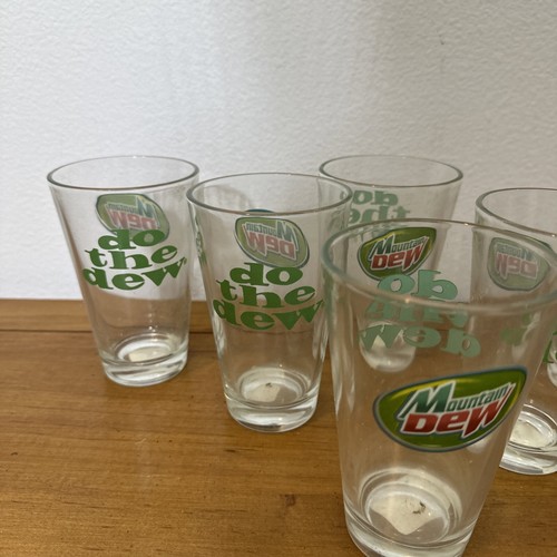 Mountain Dew, Do The Dew Glasses 8oz Set of 6 Boxed Advertising Promotional VTG - Picture 6 of 7