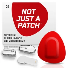 Not Just a Patch CGM Patch Dexcom G4/G5/G6 or MiaoMiao Libre Red 20 Pack