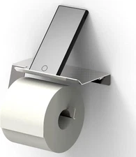 Toilet Paper Holder with Phone Shelf, for 2 Mega Rolls & Wet Wipes, Rust-Proof S