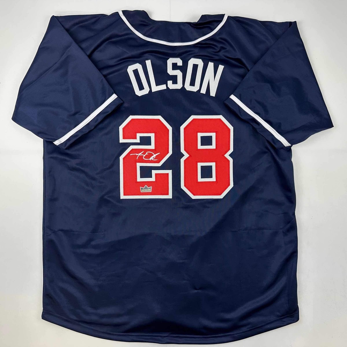 Facsimile Autographed Matt Olson Atlanta Blue Reprint Jersey Size