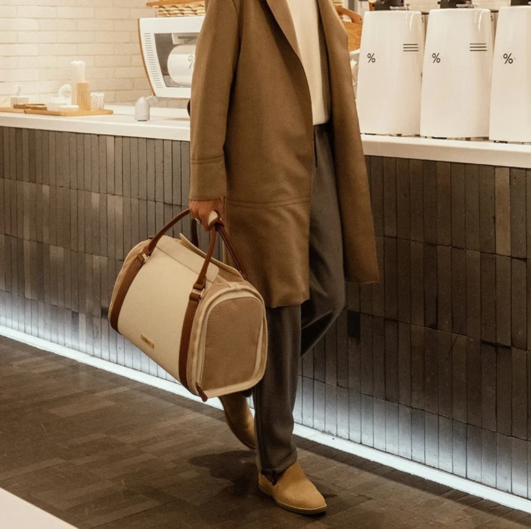 ✅ Porta mascotas - Bolsa de viaje de lona con asas de cuero para perros y gatos✅ Foto 3 de 4