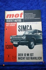 Mot (*G*) 9/63 (b) Simca 1300 Ford 12 M Opel Record