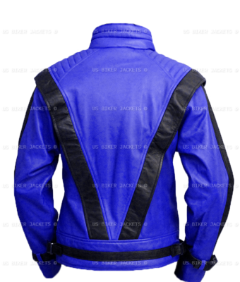 Michael Jackson Thriller Jacket MJ Blue Faux Leather Mens