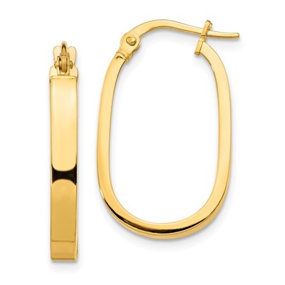 3*2 mm ovale Form Creolen 10K Gelbgold L -23,81 mm