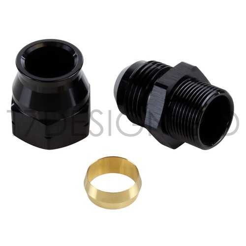 AN -6 (AN6 AN06 6AN) 5/16" Hardline Straight Male Swivel Seal Fitting Black - Picture 4 of 4