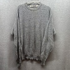 Vintage Le Tigre Sweater Mens Extra Large XL Black White Fleck 80s Made in USA