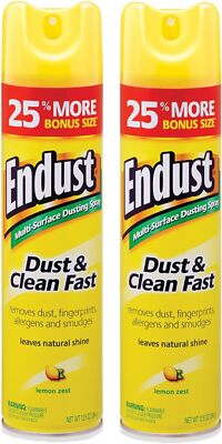 Endust Multi-Surface Dusting and Cleaning Spray, Lemon 12.5 Ounce (Pack of 2) 