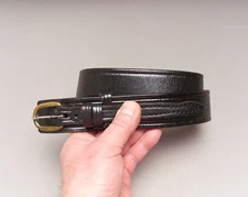 Don Hume Black Leather Belt Mens Sz 34 Police Uniform Western Ranger B112 USA