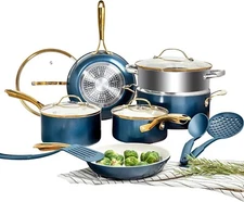 GOTHAM STEEL 15 Pc Ceramic Pots and Pans Set Non Stick, Kitchen Cookware Sets