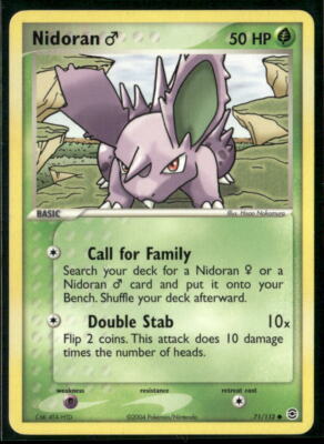 Pokémon FireRed & LeafGreen #71/112 Nidoran M Common, Lightly played