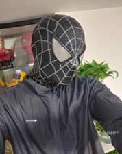 US Black 1:1 Tobey Maguire Classic Spider-man Full Mask Cosplay Costume 3D Prop