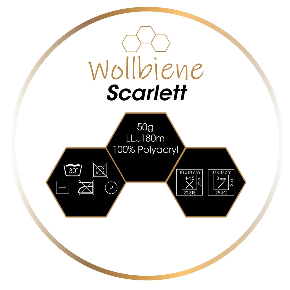 Wollbiene Scarlett Strickwolle 10x50 gr 500gr Polyacryl Häkelwolle Uni Wolle - Bild 2 von 2
