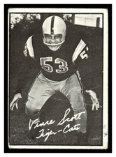 1961 TOPPS CFL FOOTBALL VINCE SCOTT #54 HAMILTON TIGER-CATS HOF LOW MID GRADE