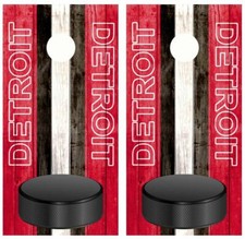 Detroit Hockey Themes Barnwood Cornhole Board Wraps FREE LAMINATION 3510