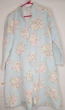 Vtg Miss Elaine Fill Zip Floral Robe W/Pockets Sz Medium