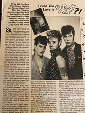 The Stray Cats, Full Page Vintage Clipping, a