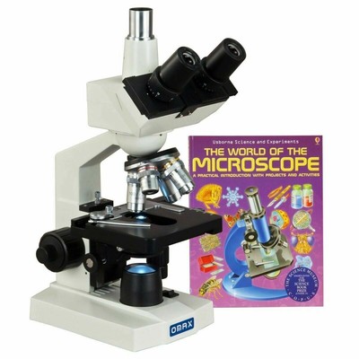OMAX 40X-2500X LED Trinocular Lab Biological Compound Microscope with Book