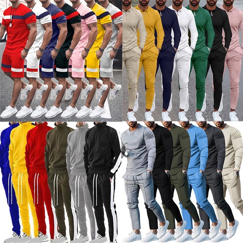 Men Sweatsuits 2 Pcs Set Tracksuits Casual Long Sleeve Sweatshirt Jogging Suit ✨