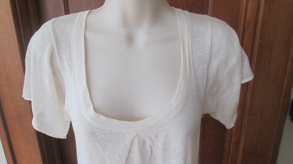 Blusa Top Lily McNeal Barely There Larga Marfil Capas Talla XS USADA EN EXCELENTE ESTADO Foto 2 de 4