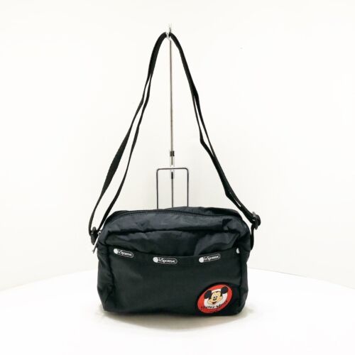 Auth LESPORTSAC - Black Respo Nylon Shoulder Bag - Picture 1 of 8