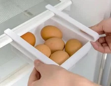 Two Slide Kitchen Fridge Space Saver Organizer Rack Shelf Holder