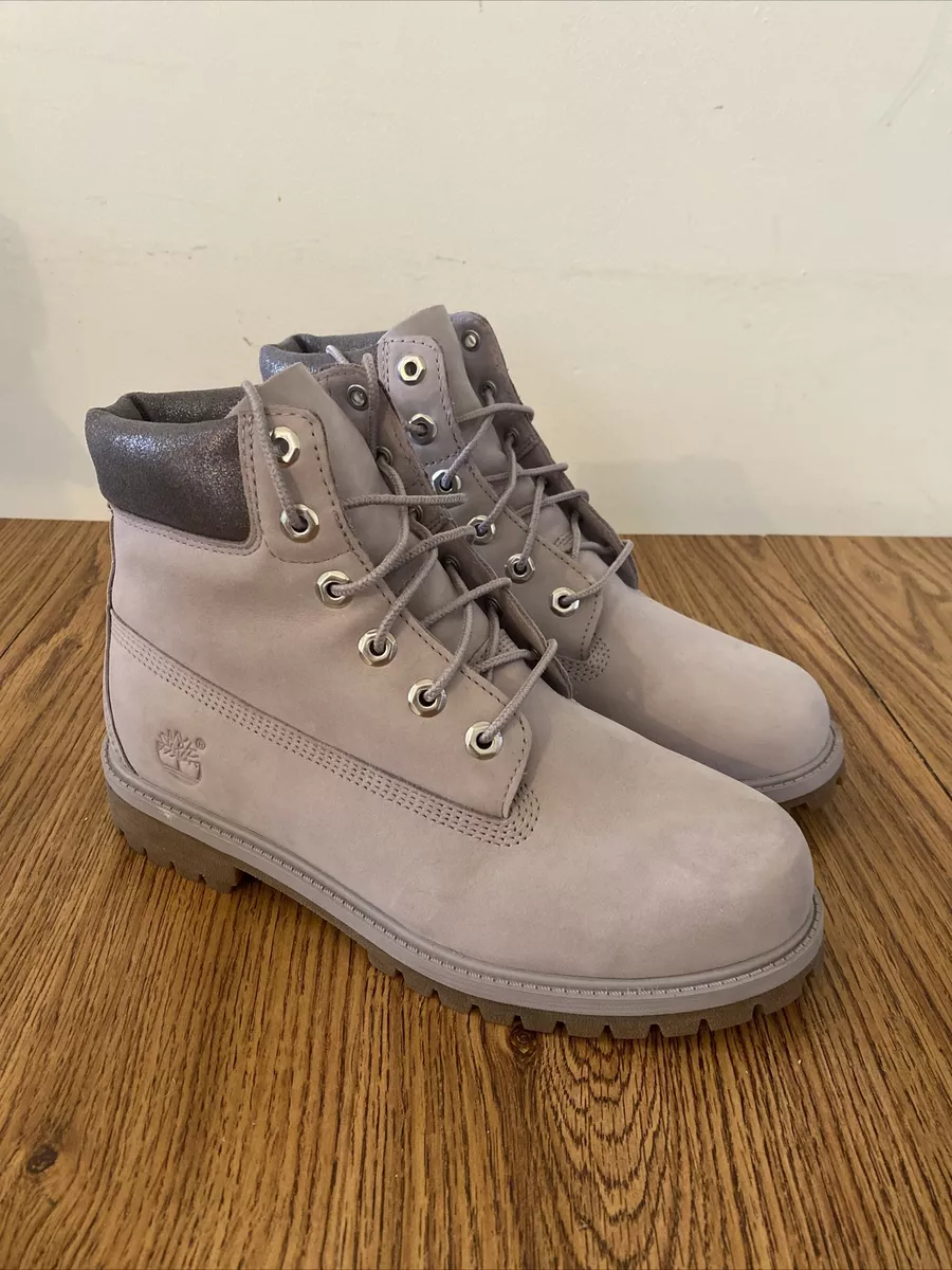 Grey timberland boots junior sale