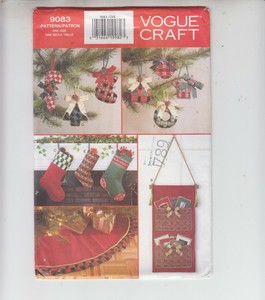 Download Vogue 9083 Ribbon Christmas Crafts Stocking Tree Skirt Sewing Pattern Uncut Ebay Yellowimages Mockups