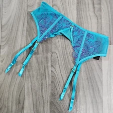 NWT Ann Summers Camille Teal Suspender Garter Belt Size S or M