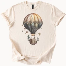 Air Balloon City Shirt Steampunk Graphic Tee