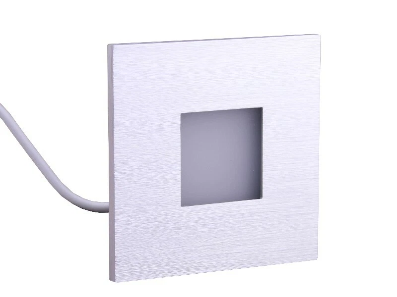 10x LED Wandeinbauleuchte Alu gebürstet 230V 2,5W warmweiss Stufenbeleuchtung - Bild 2 von 4